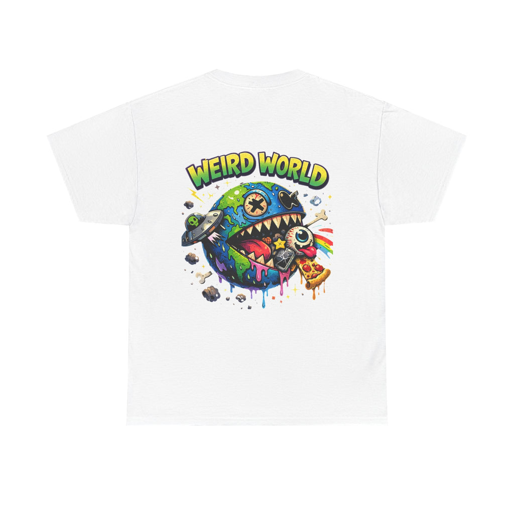 Weird World Graphic Tee — Colorful Monster Earth Design
