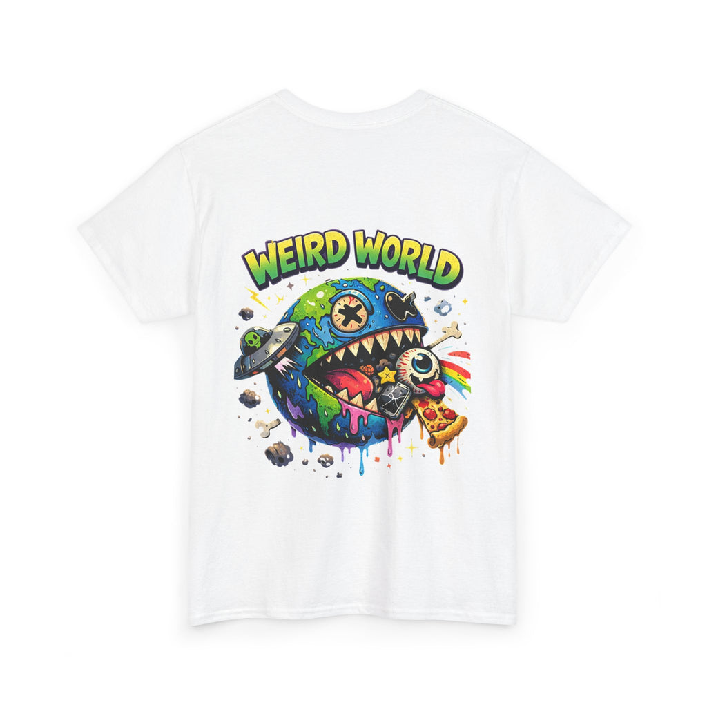 Weird World Graphic Tee — Colorful Monster Earth Design
