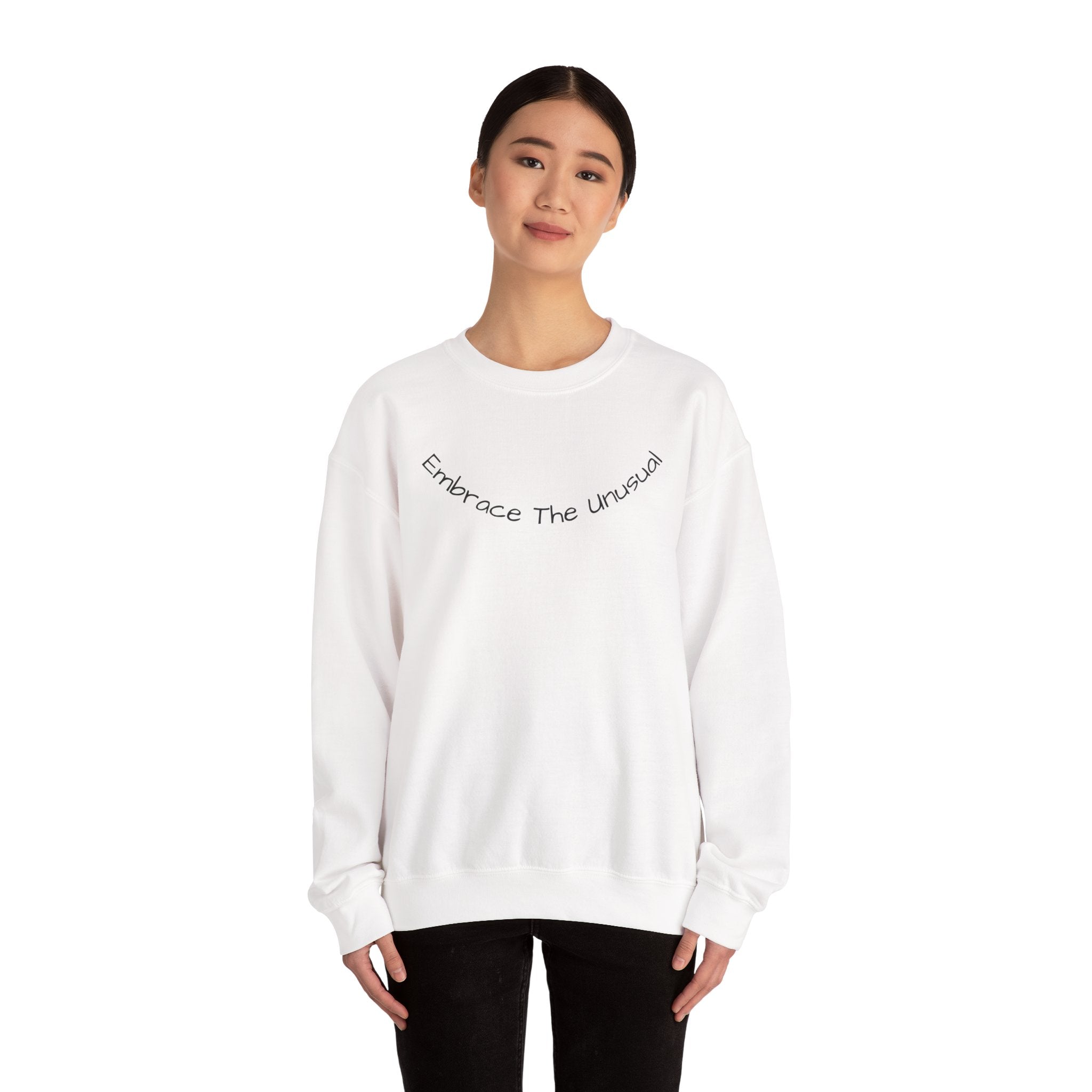 Weird World Crewneck Sweatshirt — "Embrace the Unusual" Graphic Pullover