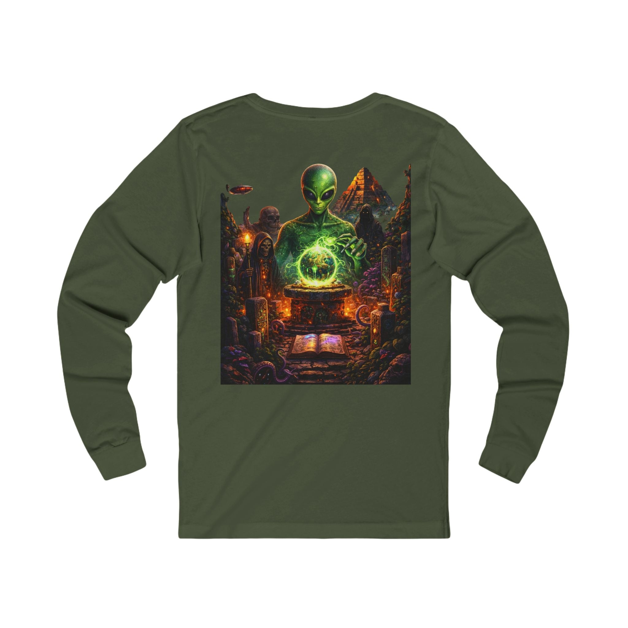 Alien Oracle Long Sleeve Tee — "The Forgotten Secrets" Graphic Tee