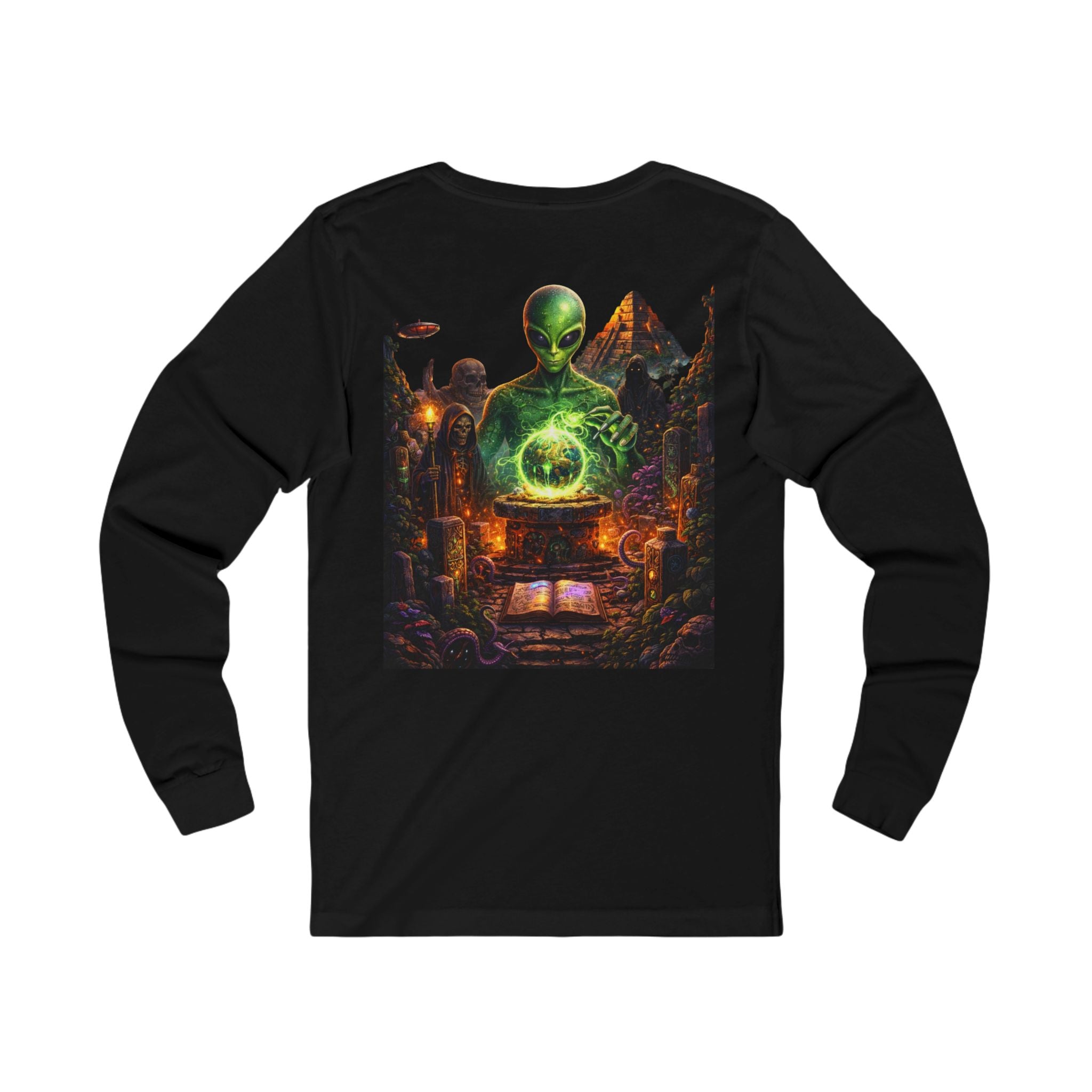 Alien Oracle Long Sleeve Tee — "The Forgotten Secrets" Graphic Tee