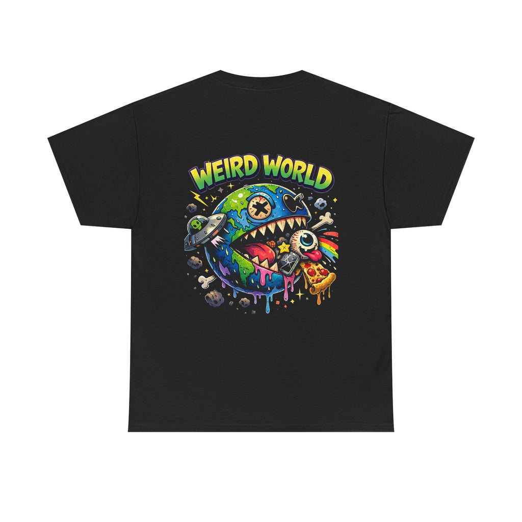 Weird World Graphic Tee — Colorful Monster Earth Design